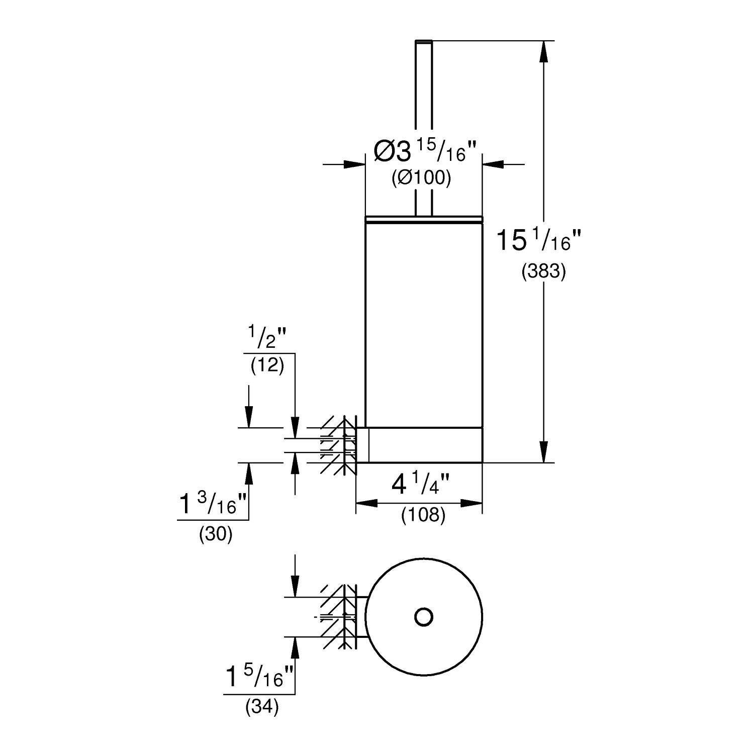 Туалетный ершик в комплекте GROHE Selection, холодный рассвет матовый (41076GN0) Туалетный ершик в комплекте GROHE Selection, холодный рассвет матовый (41076GN0)