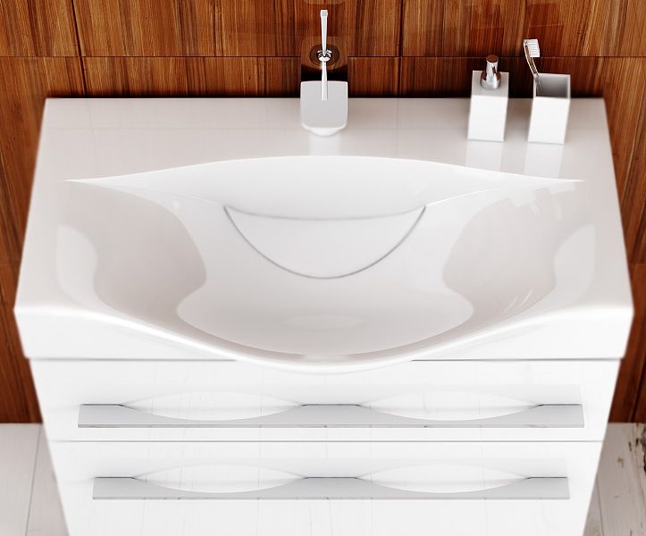 Тумба под раковину Aqwella 5 Stars Милан Mil.01.08/2/W 80 2 ящика подвесная Белая