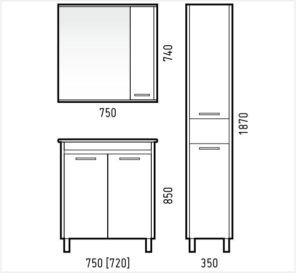 Шкаф-пенал "Лорена 35", антик