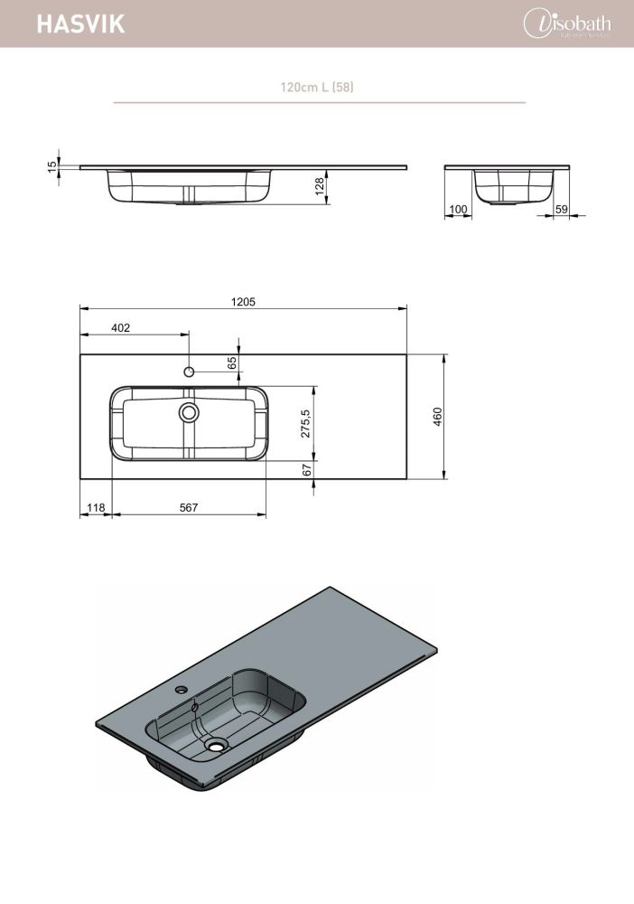 Visobath Delta, комплект: тумба 80см+модуль 40см+раковина левая из мин. литья, цвет кварцевый матовый лак (Quarzo), артикул 76405/77002/84537