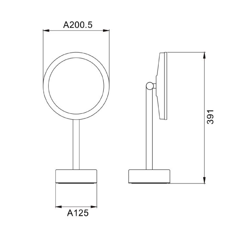 Зеркало косметическое с подсветкой JAVA S-M551, хром, артикул S-M551
