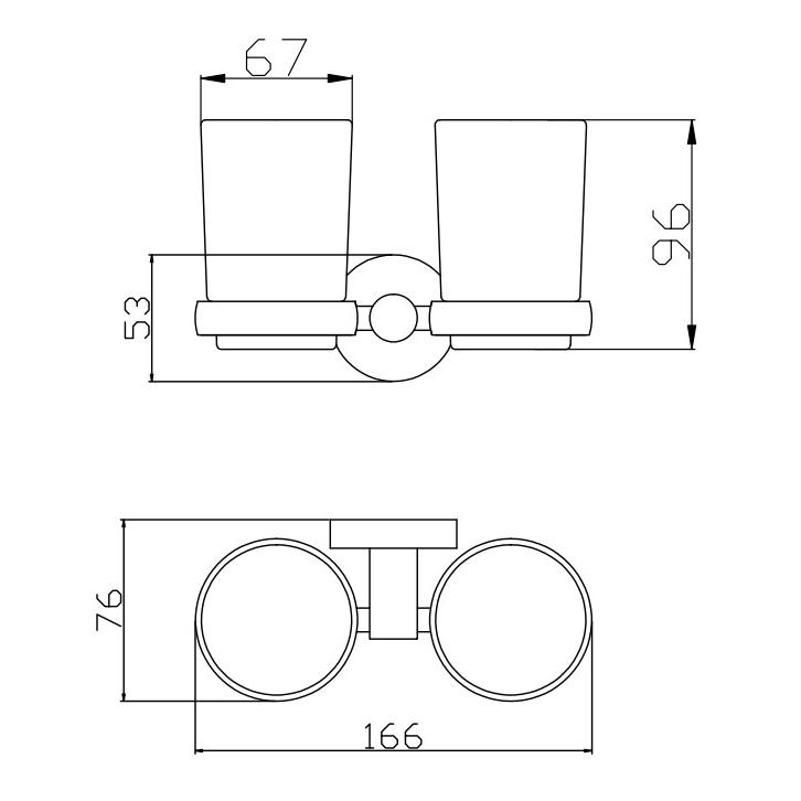 Стакан для ванной комнаты двойной Rav Slezak COLORADO COA0202, хром