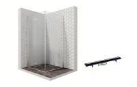 Душевой уголок Ambassador Diamond 12011109-PR3, квадратный, линейный трап, 90х90