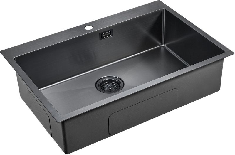 Кухонная мойка Paulmark Saar 75 PM807551-GM Вороненая сталь Кухонная мойка Paulmark Saar 75 PM807551-GM Вороненая сталь