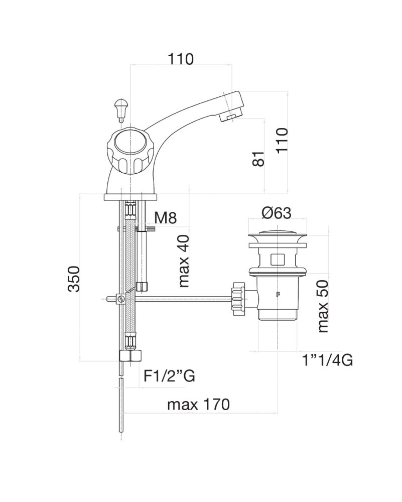 Смеситель для раковины Fiore ASTRO 14CR0122, хром, артикул 14CR0122