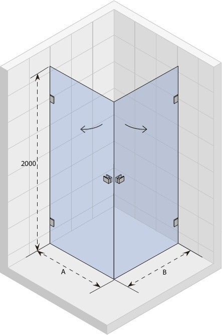 Душевой угол SCANDIC MISTRAL M209 100x90     (GCB012001R+GCB032001R+GXK000209R)