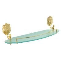 CLEOPATRA Полка c галереей, L55 см, стекло матовое/золото