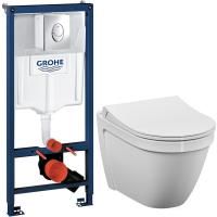 Комплект унитаза Vitra S 50 5956B003-0101 с инсталляцией Grohe Rapid SL 38721001 с сиденьем Микролифт и клавишей смыва Хром Комплект унитаза Vitra S 50 5956B003-0101 с инсталляцией Grohe Rapid SL 38721001 с сиденьем Микролифт и клавишей смыва Хром