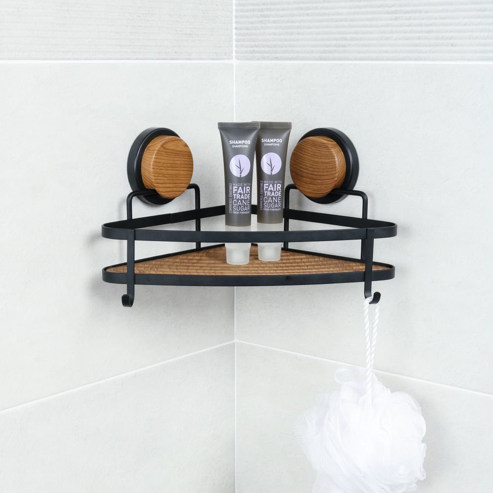 Полка металличеcкая угловая FIXSEN MAGIC  FX-940B-1, черный/коричневый