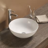 Раковина керамическая накладная AM-104, цвет белый, 415х415х155