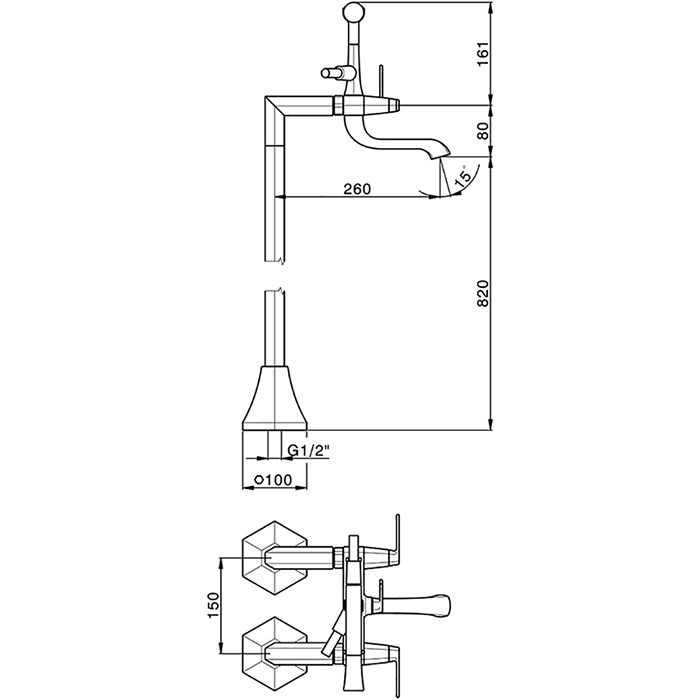 CISAL Cherie Смеситель напольный двухвентильный для ванны с ручной лейкой, держателем и шлангом 150 см, цвет золото розовое
