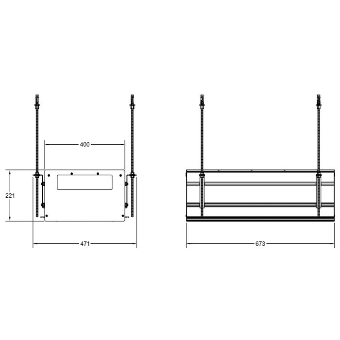 GESSI BINARIO Профиль линейный 670 мм., для 3 модулей, установка Shift-Fix, цвет Black XL