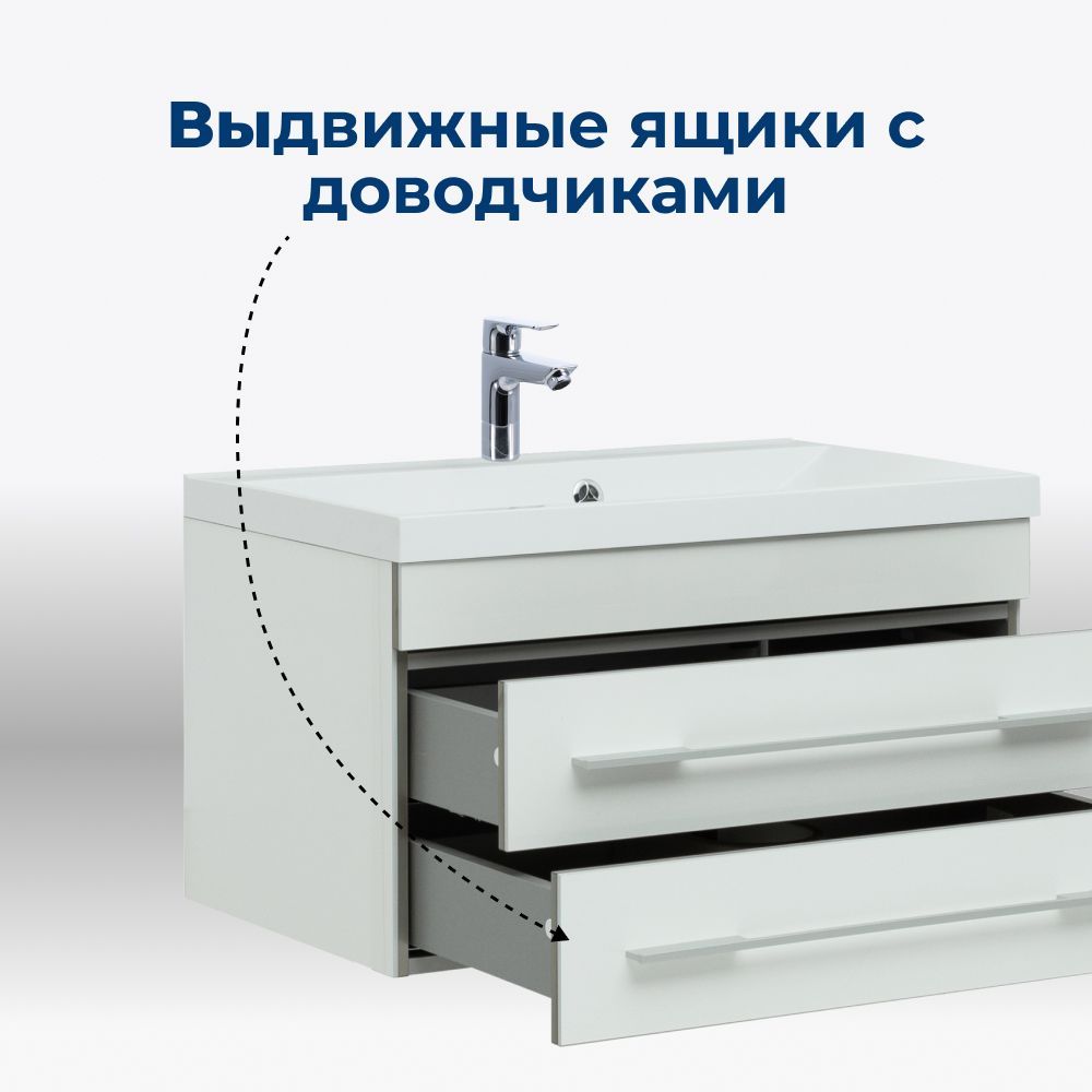Тумба под раковину Aquanet Верона 60 белый (подвесная 2 ящика) Тумба под раковину Aquanet Верона 60 белый (подвесная 2 ящика)