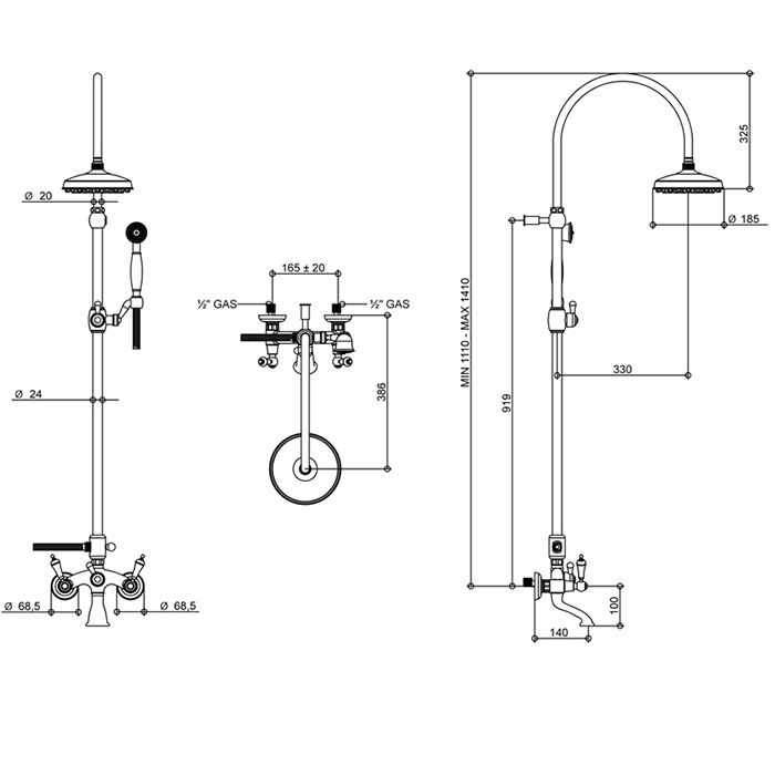 Bongio Capri Смеситель для ванны, цвет хром