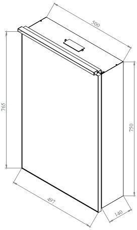 Зеркальный шкаф De Aqua Алюминиум 50 AL 501 050 S серебро