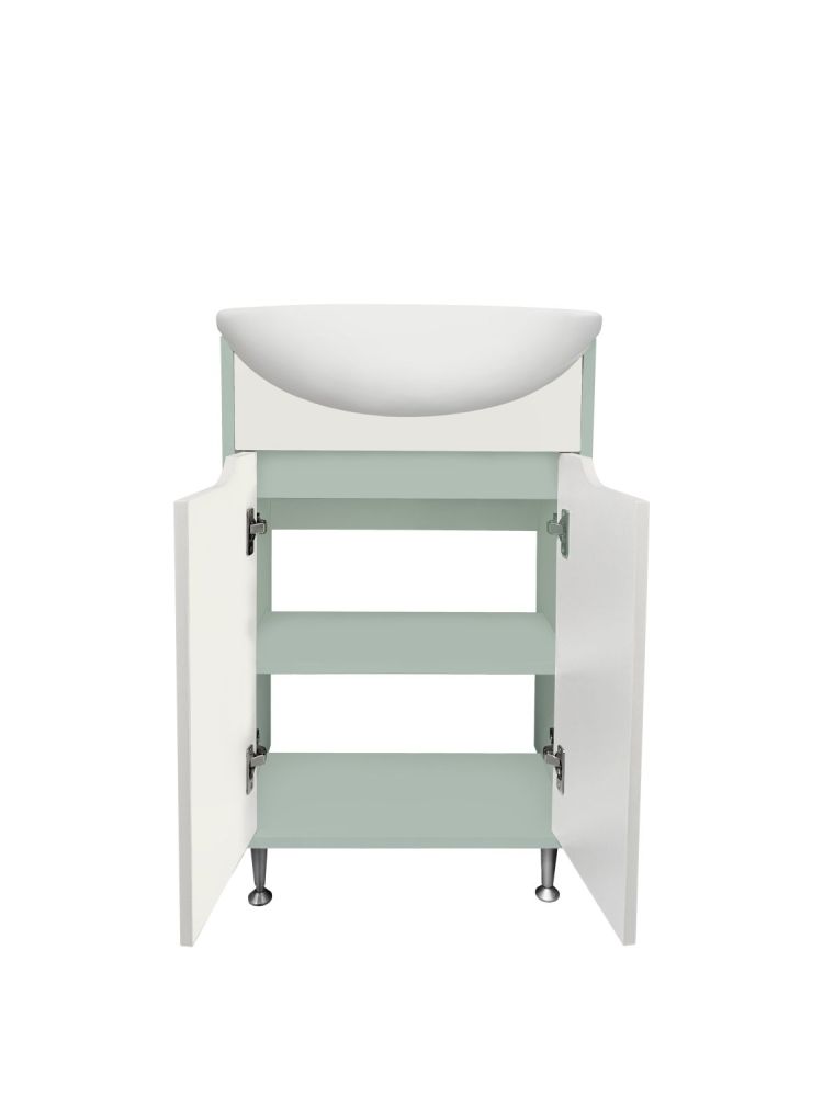 Тумба Runo Эконова 50 бирюзово-белая под умывальник 00000000152 (Уют 50) (00-00004656), артикул 00-00004656