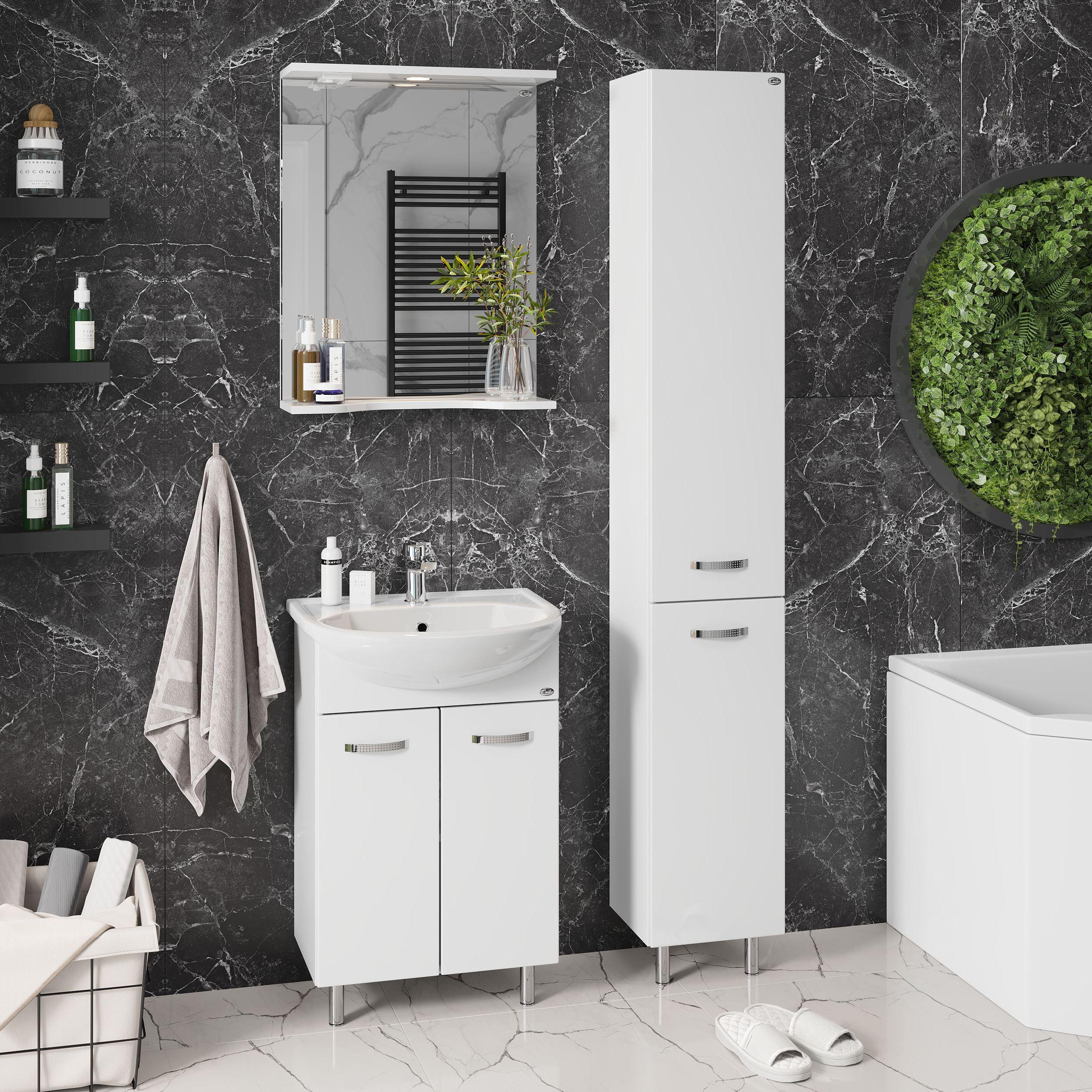 Тумба Onika Коралл 50 напольная, белая (ум. Уют 50)