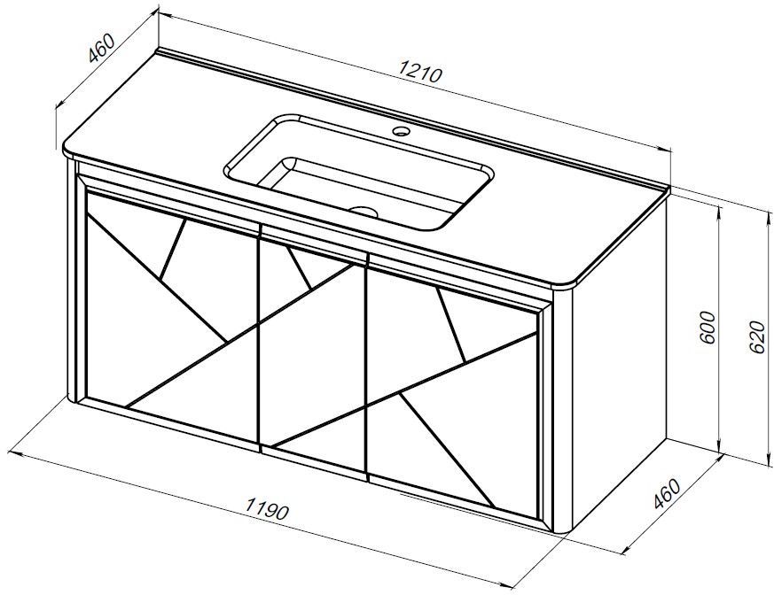Тумба под раковину Allen Brau Paris 120 1.360004.BGM синий матовый