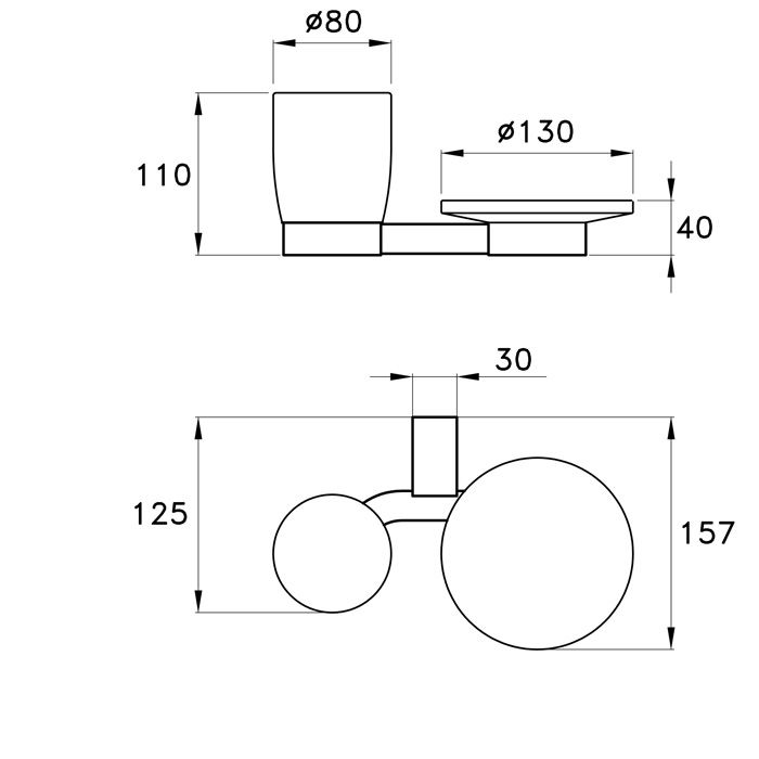 Stella Bamboo Держатель стакана и мыльницы подвесной (без стакана и мыльницы) 1013 цвет: хром