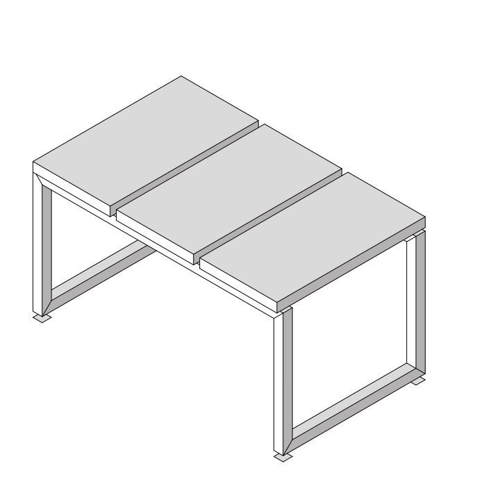 Effegibi Linea Alu Скамейка 3 сегмент 81x48x Н: 45см, отделка: тик Effegibi Linea Alu Скамейка 3 сегмент 81x48x Н: 45см, отделка: тик
