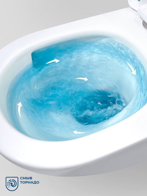 MARINO-TOR Унитаз подвесной безободковый со смывом "Торнадо", с сиденьем дюропласт soft close BB7026CH-TOR/SC, артикул BB7026CH-TOR/SC