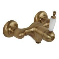 OXFORD Смеситель для душа моноком. внешний, выход М1/2", ручка белая, бронза