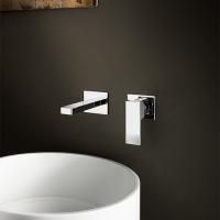 Fantini Mint Смеситель для раковины, встраиваемый, на 2 отв, без донного клапана, излив 140мм (наружняя часть), цвет: хром