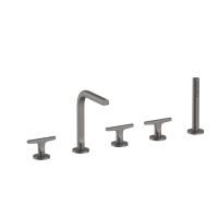 FANTINI SAILING Смеситель для установки на борт ванны на 5 отверстий, с изливом, ручным душем и шлангом 1500 мм., цвет Matt Gun Metal PVD