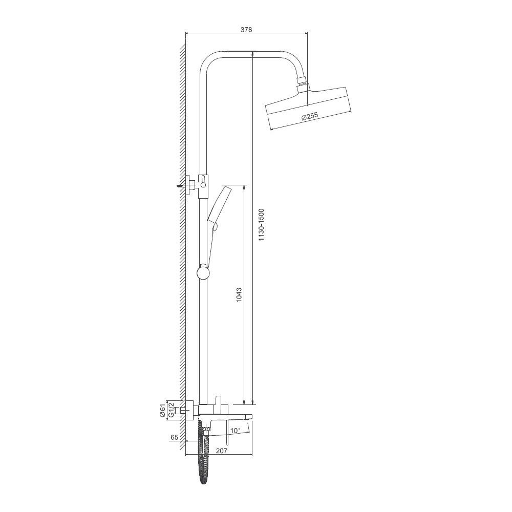 Душевая система BELZ B24713-8, белый