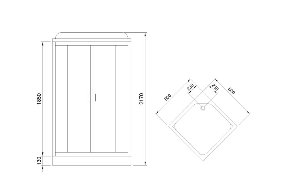 Душевая кабина Royal Bath  RB 80HP6-WT (белое/прозрачное), артикул RB80HP6-WT