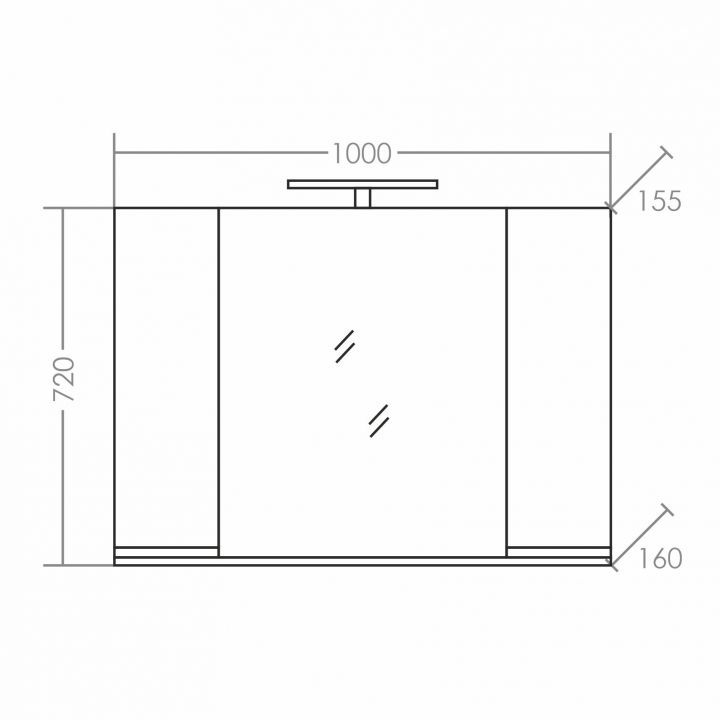 Зеркальный шкаф Санта Марс 100 см, 700285, с подсветкой, белый