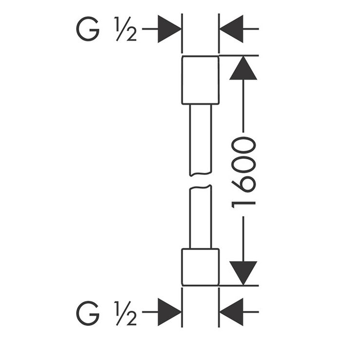 AX Starck Шланг для ручного душа, 1,60 м, ½’, цвет: хром