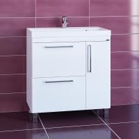 Тумба под раковину Санта Вегас 80 см, 226026, 2 ящика, 1 дверь, напольная, белый  (ум. Classic 80 литой мрамор)