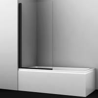 Berkel 48P01-80 BLACK Стеклянная шторка на ванну, одностворчатая, черный профиль