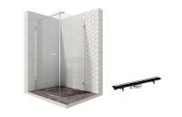 Душевой уголок Ambassador Abner 10011102L-PR2, квадратный, линейный трап, 100х100