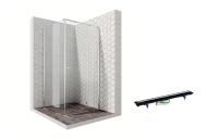 Душевой уголок Ambassador Diamond 12011103R-PR3, квадратный, линейный трап, 100х100