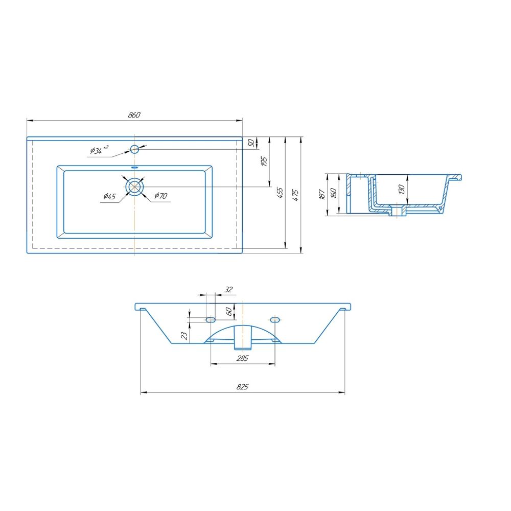 Раковина Kirovit Оскар Оскар 850, белый, артикул Оскар 850