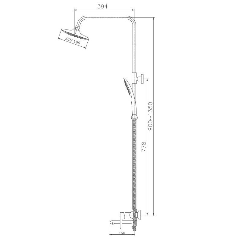 Душевая система Haiba HB24805-7, черный