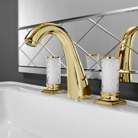 OASIS FORTUNY Смеситель для раковины на 3 отверстия, без донного клапана, цвет золото