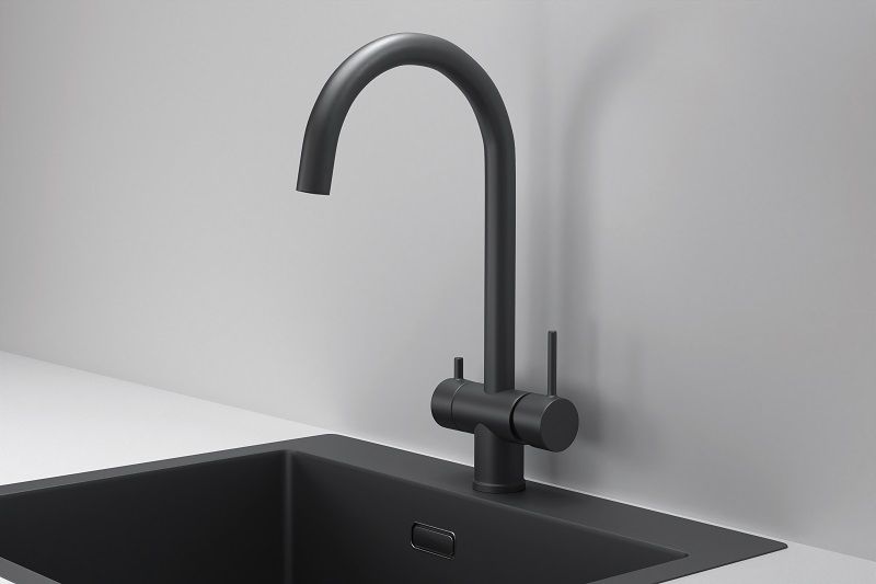 Смеситель для кухни GRANULA (7104, ЧЕРНЫЙ МАТОВЫЙ), артикул 7104, ЧЕРНЫЙ МАТОВЫЙ