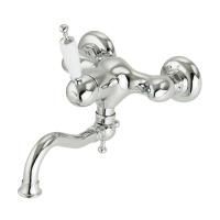 CUCINA OXFORD Смеситель для кухни моноком. настенный, излив 18 см, ручка белая/хром