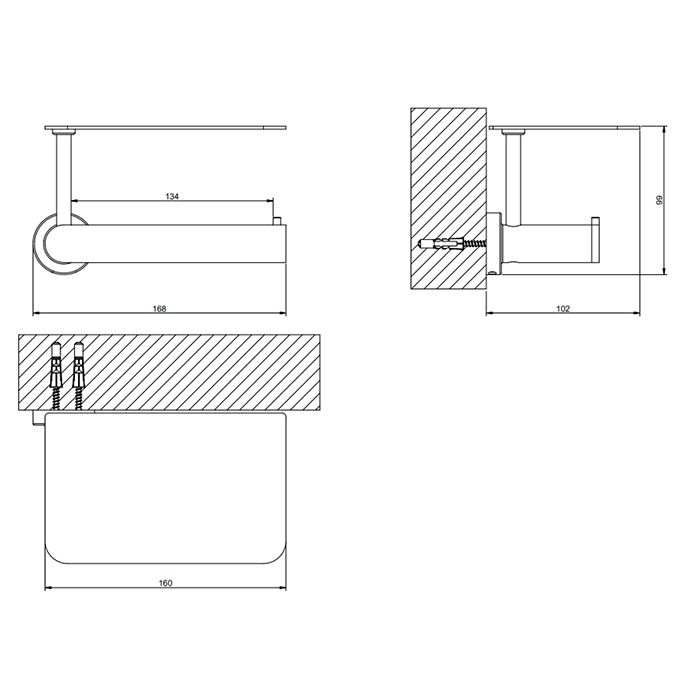 Gessi Emporio accessories Настенный держатель для туалетной бумаги с крышкой, цвет: Finox Brushed Nickel, артикул 38855#149
