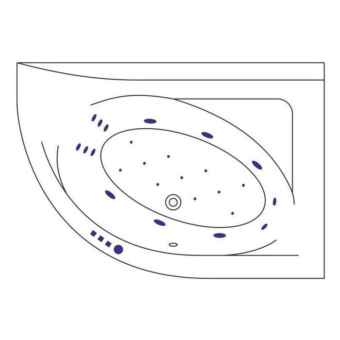 Ванна EXCELLENT Aquarella 150x100 (правая) "ULTRA" (хром)