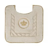 Коврик для WC 60х60 см. вышивка логотип КОРОНА, кремовый, окантовка золото
