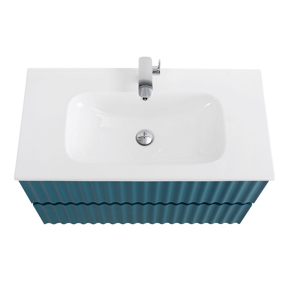 ELEGANT База под раковину подвесная с двумя выкатными ящиками, с LED подсветкой ручек. Аквамарин AM-ELEGANT-900-2C-SO-AQ-P, артикул AM-ELEGANT-900-2C-SO-AQ-P