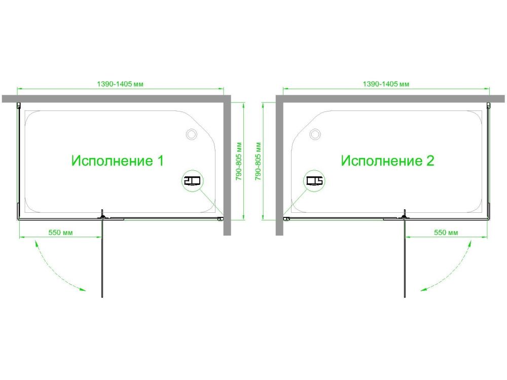 Душевой уголок Royal Bath  RB  HPVD-T-BL 140х80х200 (прозрачное), артикул RB8140HPVD-T-BL