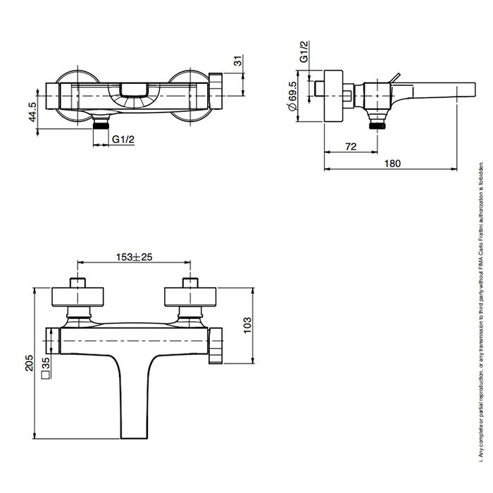 Смеситель для ванны и душа, Fima Carlo Frattini, Zeta, тип открывания воды-однорычажный, монтаж-настенный, отверстия для монтажа-2, вынос излива, мм-182, цвет-черный матовый Смеситель для ванны и душа, Fima Carlo Frattini, Zeta, тип открывания воды-однорычажный, монтаж-настенный, отверстия для монтажа-2, вынос излива, мм-182, цвет-черный матовый