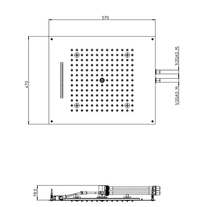 BOSSINI DREAM/2 Верхний душ 570 x 470 mm, с 4 LED RGB, 2 режима (дождь, водопад) блок питания/управления, Cromoterapia, цвет: хром BOSSINI DREAM/2 Верхний душ 570 x 470 mm, с 4 LED RGB, 2 режима (дождь, водопад) блок питания/управления, Cromoterapia, цвет: хром