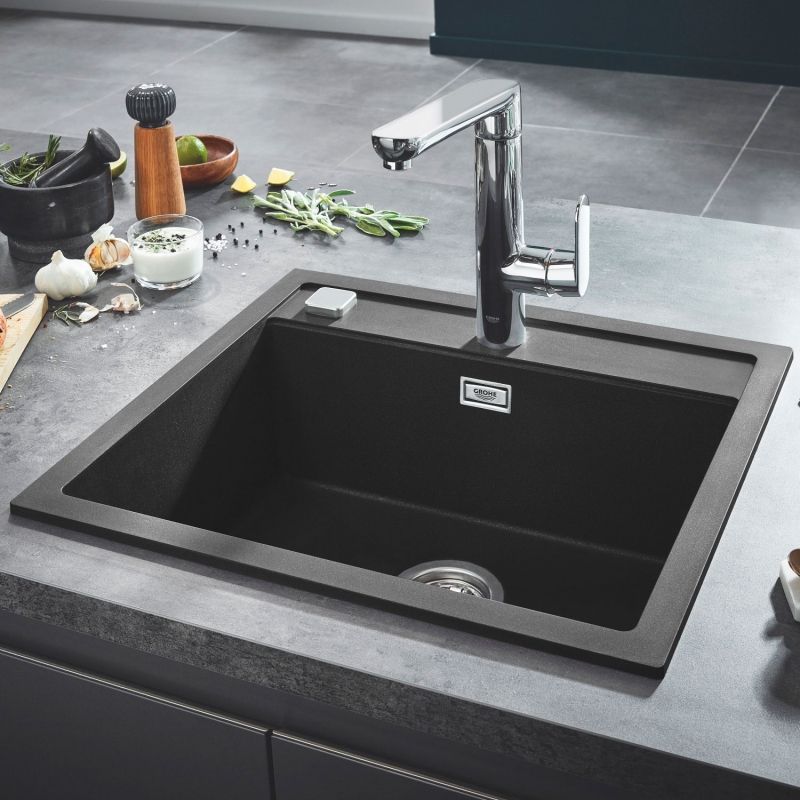 Мойка GROHE K700 с одной чашей, 560 x 510 мм, черный гранит (31651AP0) Мойка GROHE K700 с одной чашей, 560 x 510 мм, черный гранит (31651AP0)
