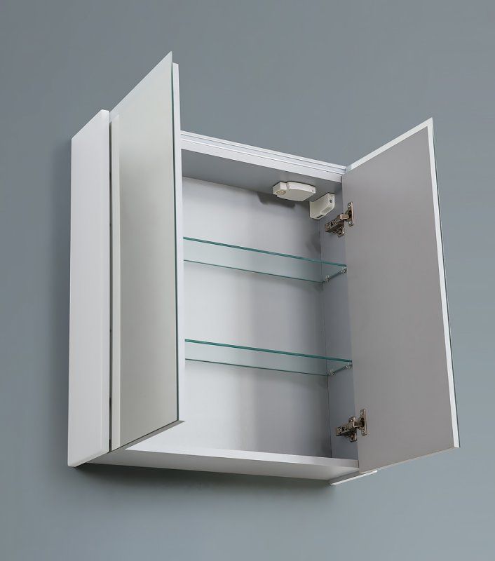 Зеркальный шкаф с двумя распашными дверьми с LED подсветкой дверей CEZARES 84217